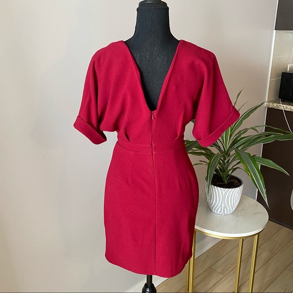 ASOS short sleeve burgundy dress - Picture 3 of 6